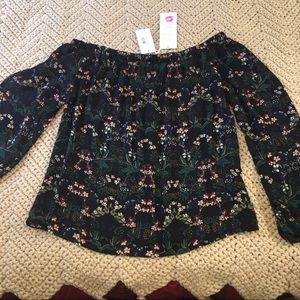 Buddy Love Blouse Gretah Juniper Off Shoulders Black Floral NEW WITH TAG Medium